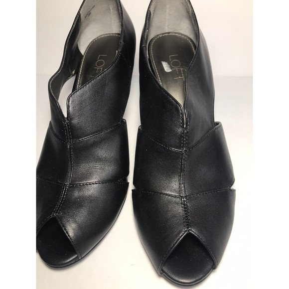 Ann Taylor LOFT Womens Peep Toe Pumps High Heels Black US 8 3" Heel - Picture 5 of 9